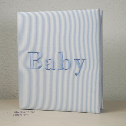 Seersucker Striped Cotton – Baby Memory Book