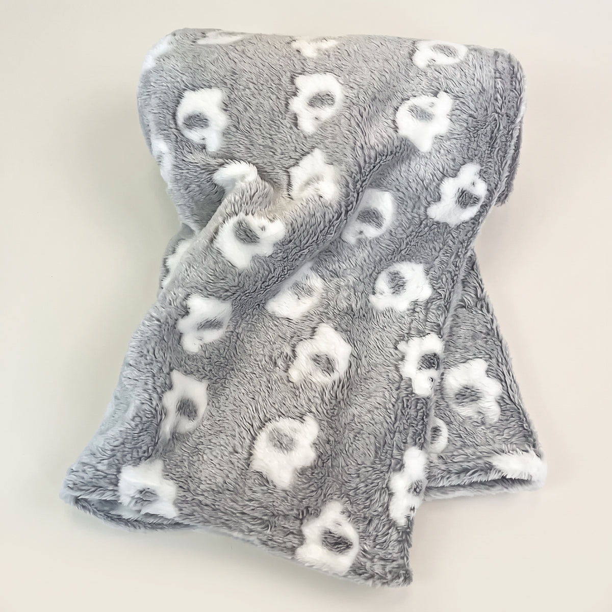 Elephant Print Plush Baby Blanket