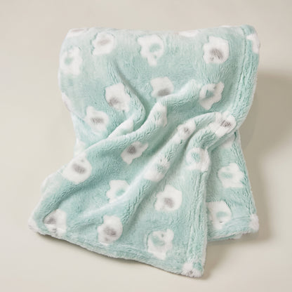 Elephant Print Plush Baby Blanket