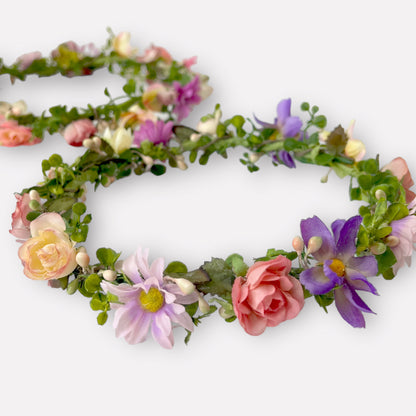 Multi Color Flower Head Crown - Adult & Child Options