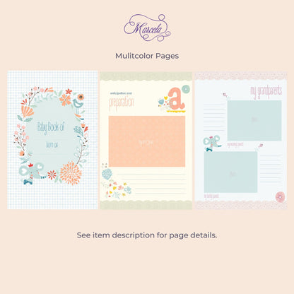 Beary Blossoms Toile – Baby Memory Book