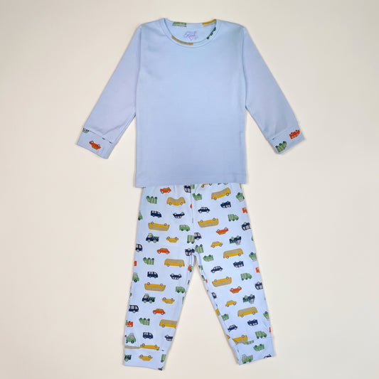 Automobiles Pima Cotton Long Sleeve Shirt & Pant Set