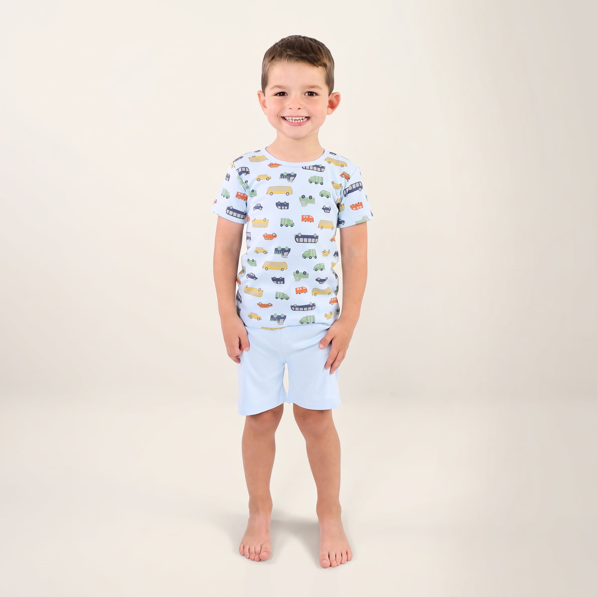 Automobiles Pima Cotton Short Sleeve Shirt & Shorts Set