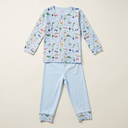 Dinosaur Pima Cotton Long Sleeve Shirt & Pant Set