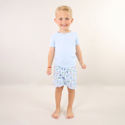 Dinosaurs Pima Cotton Short Sleeve Shirt & Shorts Set