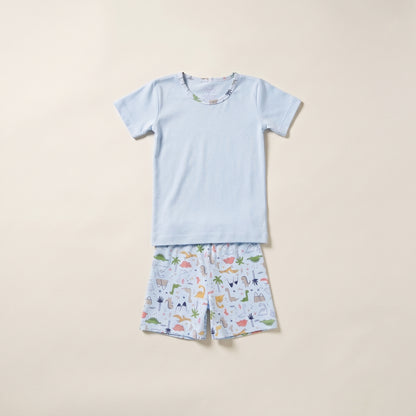 Dinosaurs Pima Cotton Short Sleeve Shirt & Shorts Set