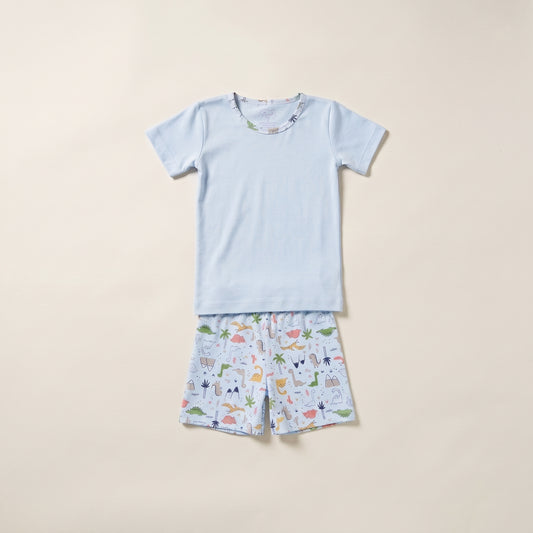 Dinosaurs Pima Cotton Short Sleeve Shirt & Shorts Set