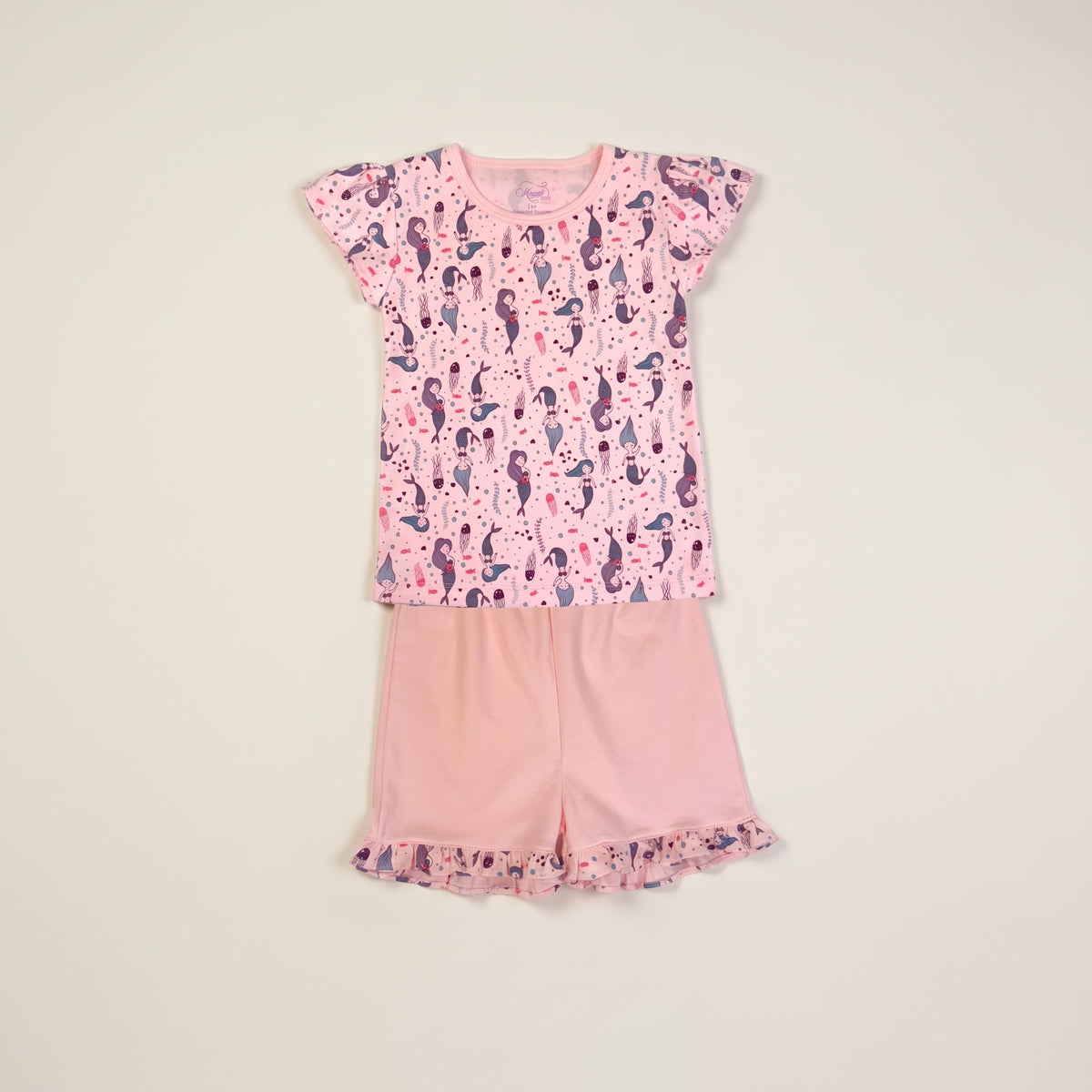 Mermaids Pima Cotton Short Sleeve Shirt & Shorts Set