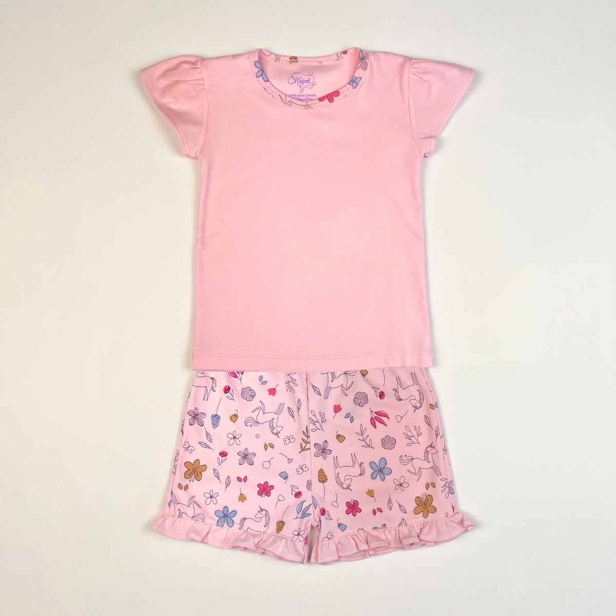 Unicorns Pima Cotton Short Sleeve Shirt & Shorts Set
