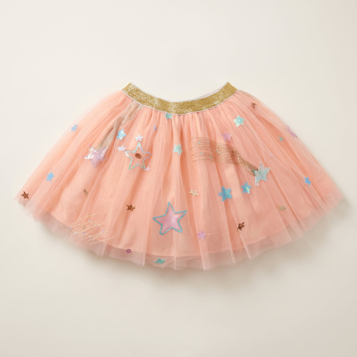 Peach Tutu with Multicolor Stars