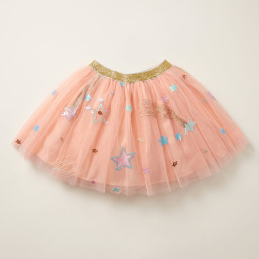 Peach Tutu with Multicolor Stars