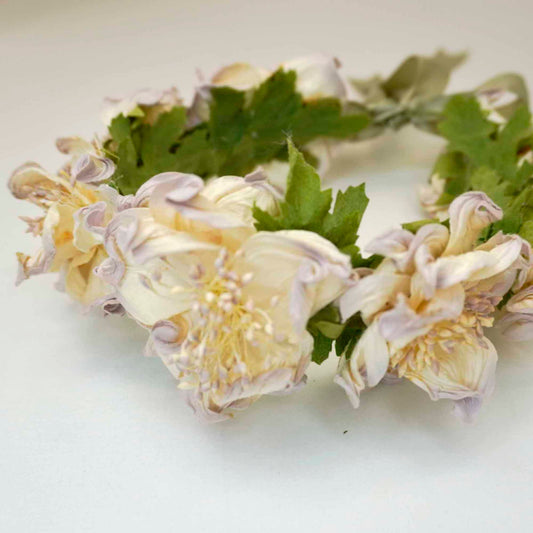 White Peony Head Crown - Adjustable
