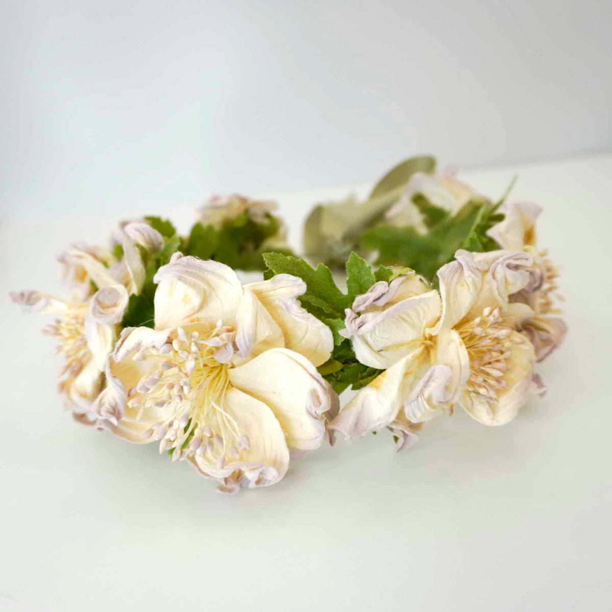 White Peony Head Crown - Adjustable