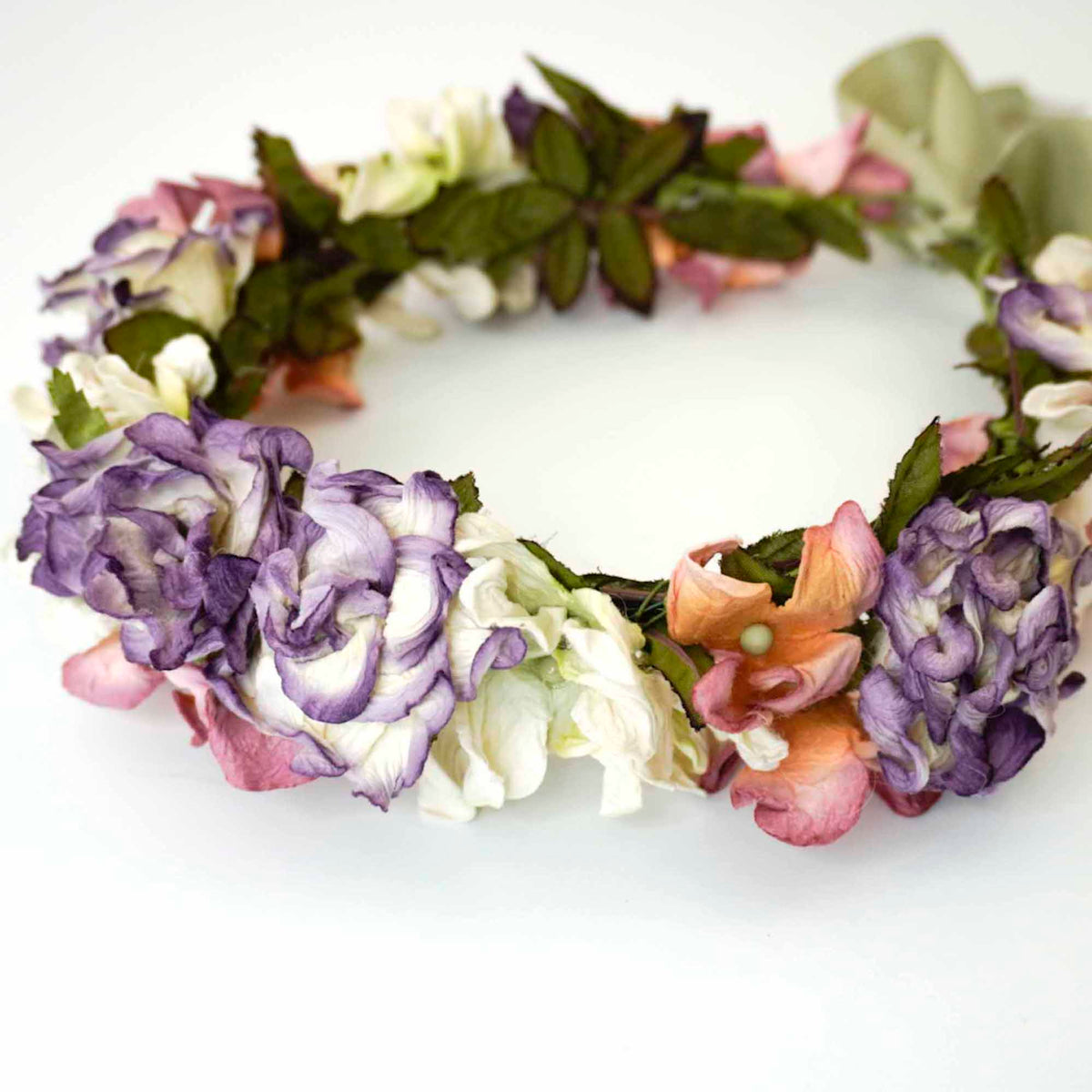Multi Color Peony Flowers Head Crown - Adjustable