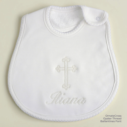 Pima Cotton Christening Bib