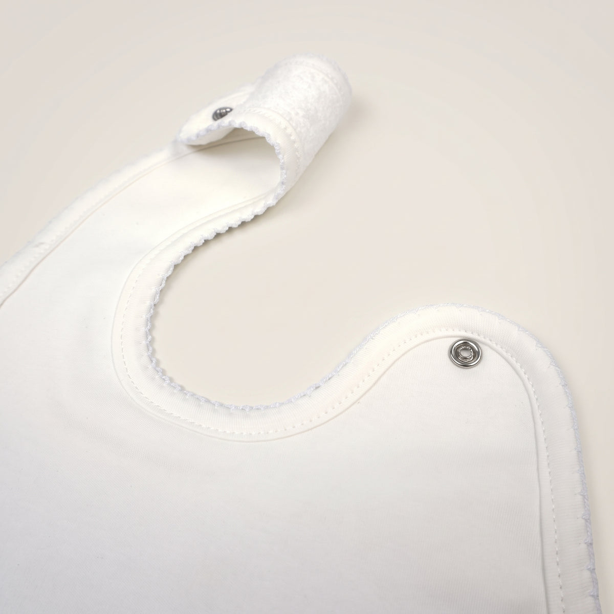 White Pima Cotton Baby Bib