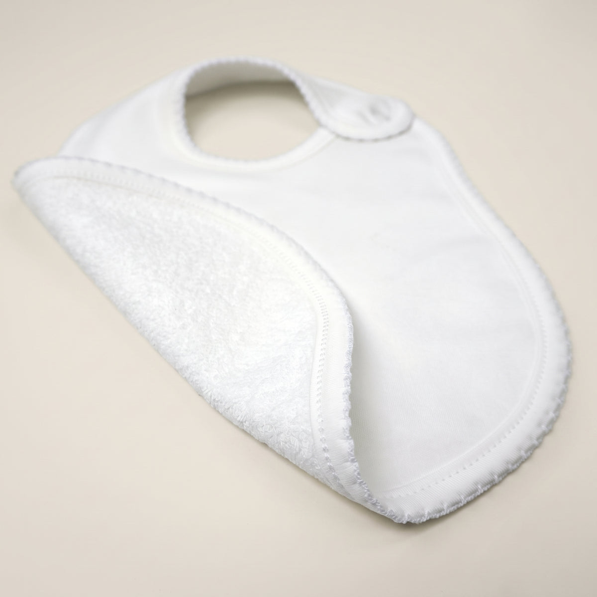 White Pima Cotton Baby Bib