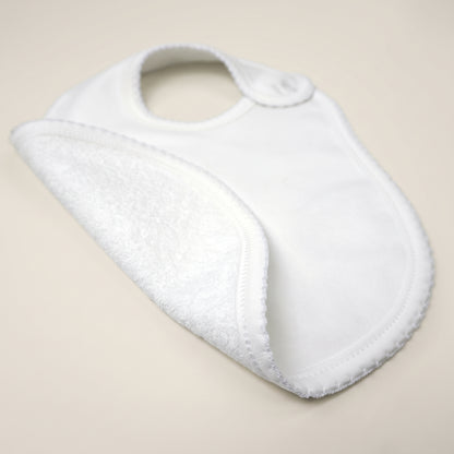 White Pima Cotton Baby Bib