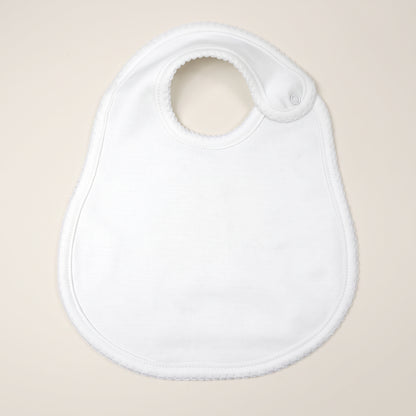 White Pima Cotton Baby Bib