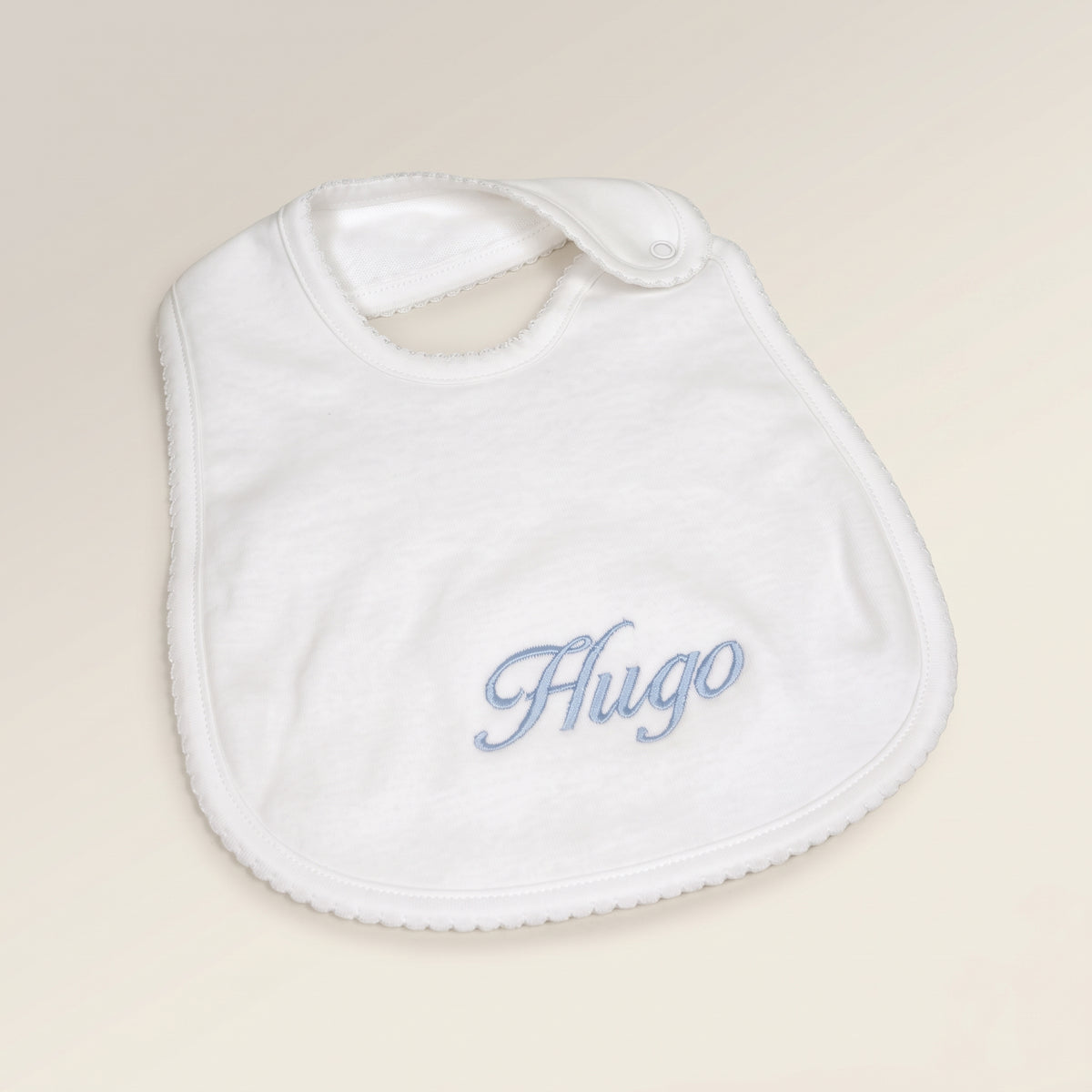 White Pima Cotton Baby Bib