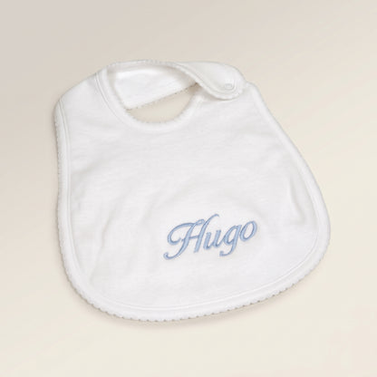 White Pima Cotton Baby Bib