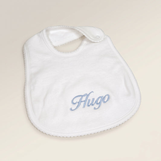 White Pima Cotton Baby Bib