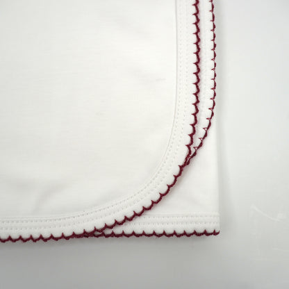 Luxury Pima Cotton Baby Blanket with Scallop Trim