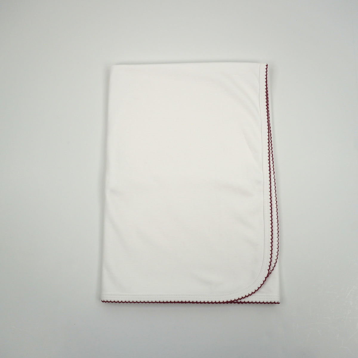 Luxury Pima Cotton Baby Blanket with Scallop Trim
