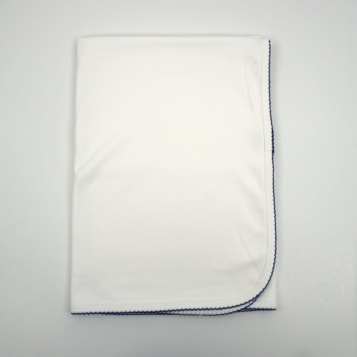 Luxury Pima Cotton Baby Blanket with Scallop Trim