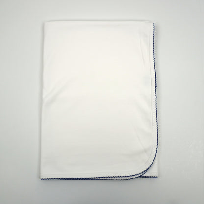 Luxury Pima Cotton Baby Blanket with Scallop Trim