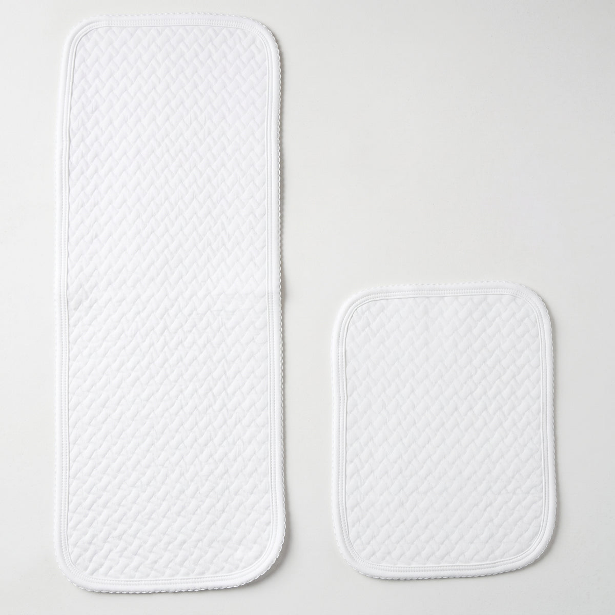 White Pima Jacquard Cotton Burp Cloths