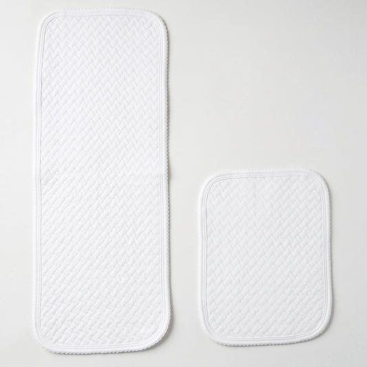 White Pima Jacquard Cotton Burp Cloths