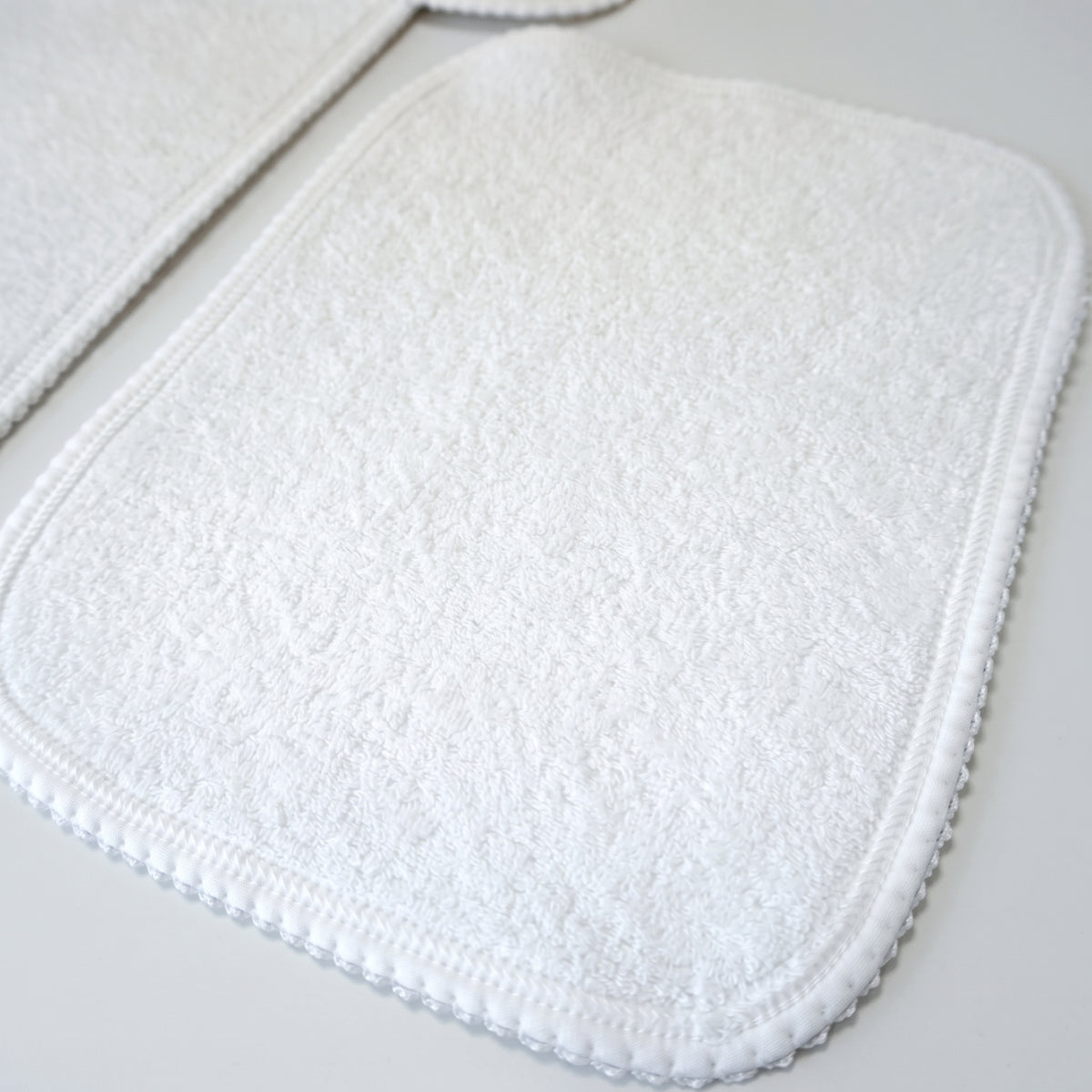 White Pima Jacquard Cotton Burp Cloths