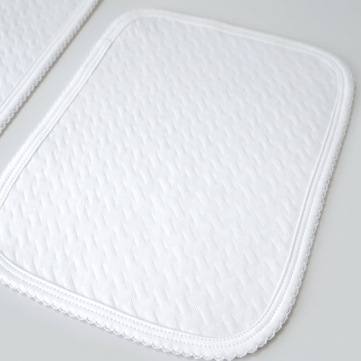 White Pima Jacquard Cotton Burp Cloths