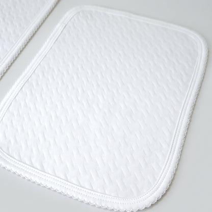 White Pima Jacquard Cotton Burp Cloths