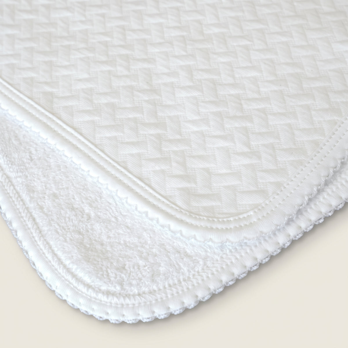 White Pima Jacquard Cotton Burp Cloths