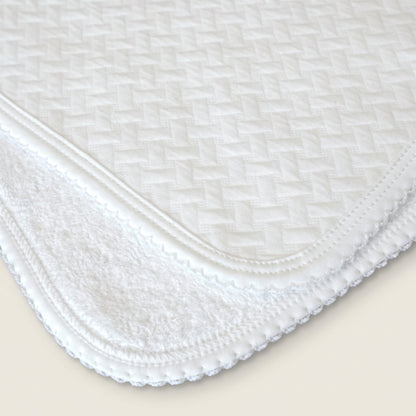 White Pima Jacquard Cotton Burp Cloths