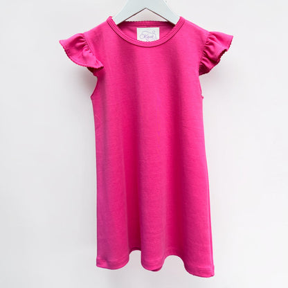 Classic Pima Ruffle-Sleeve Dress