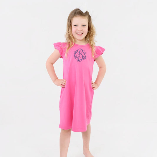 Classic Pima Ruffle-Sleeve Dress