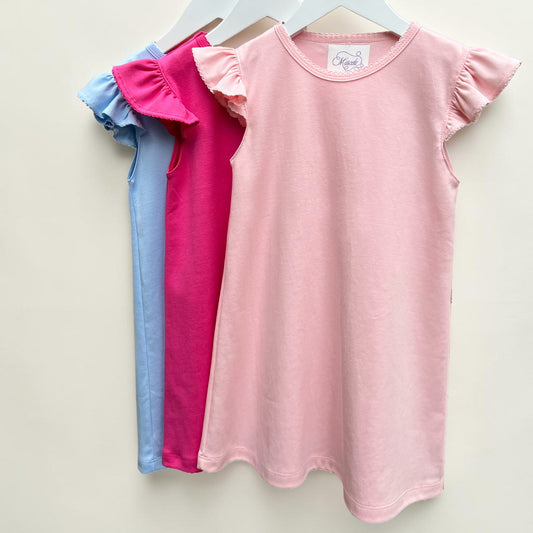 Classic Pima Ruffle-Sleeve Dress