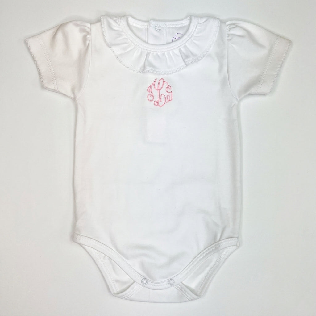Pima Cotton Baby Bodysuit with Ruffle Collar
