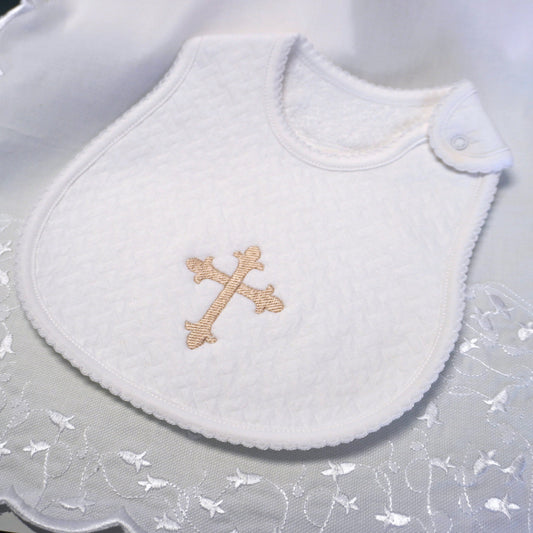 Jacquard Pima Cotton Christening Bib