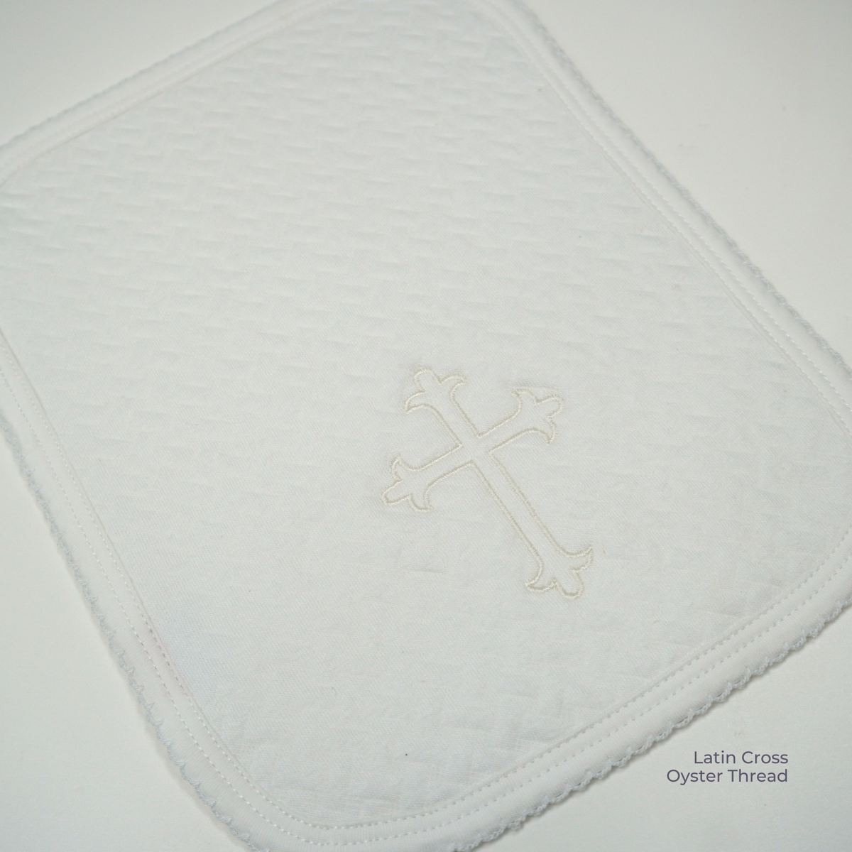 Jacquard Pima Cotton Christening Burp Cloth