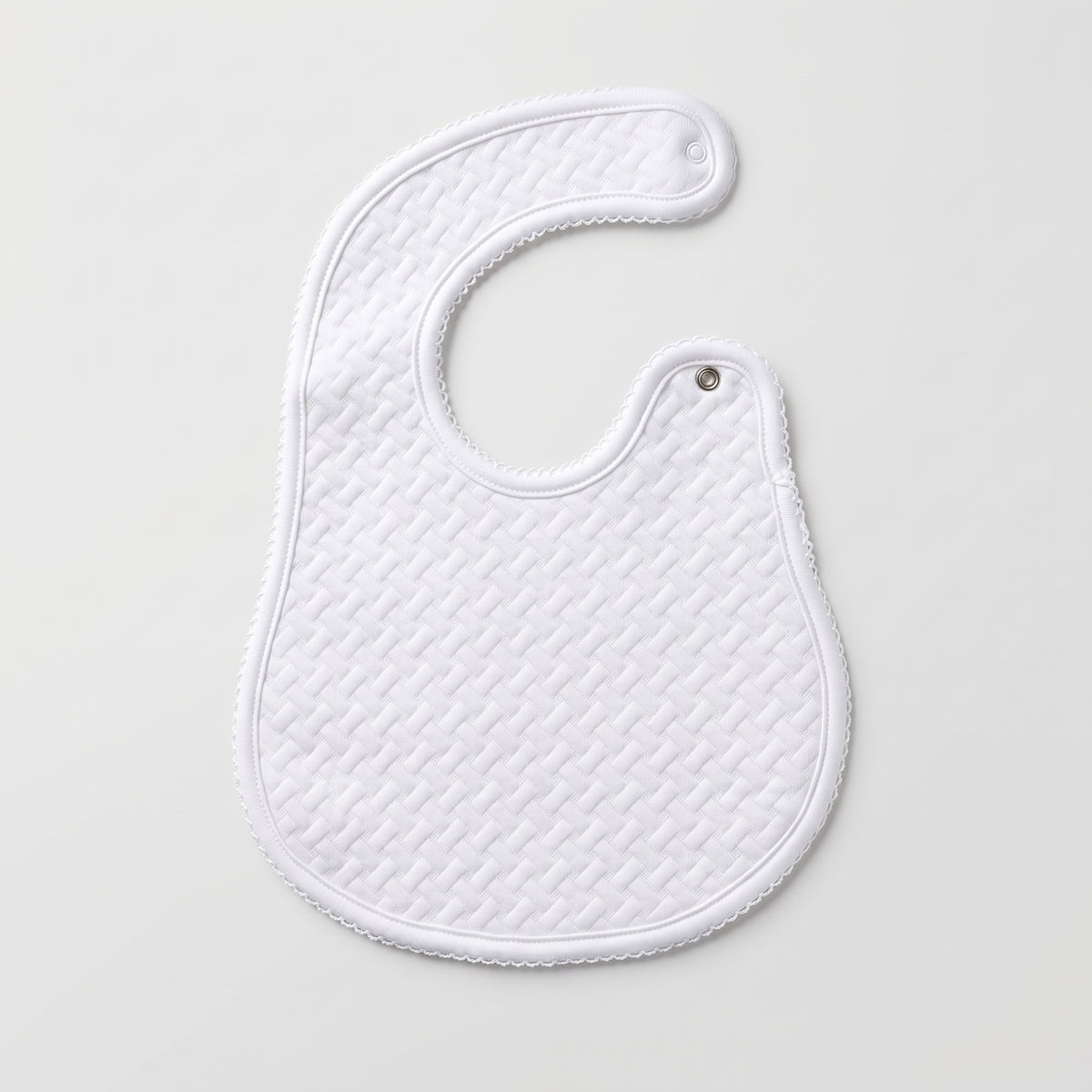 White Pima Jacquard Cotton Bib