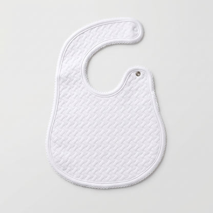 White Pima Jacquard Cotton Bib