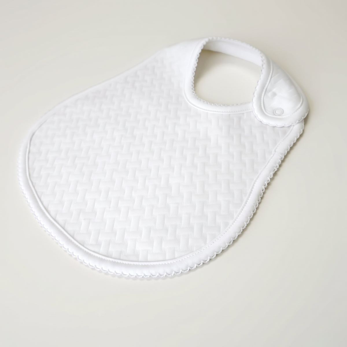 White Pima Jacquard Cotton Bib