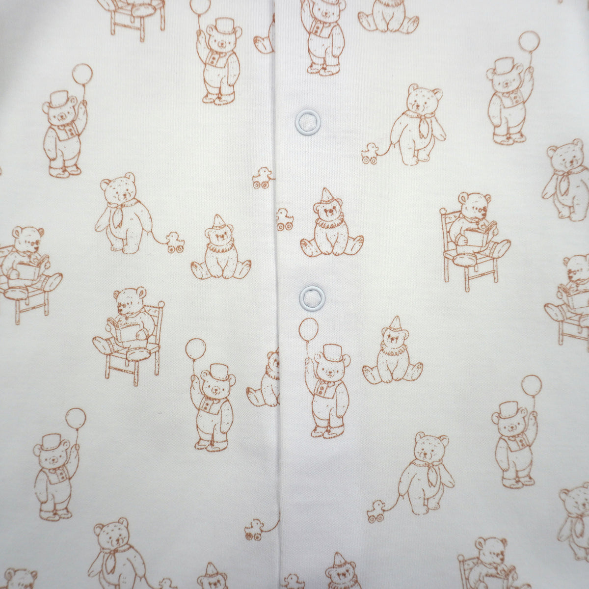 Teddy Bear Pima Cotton Baby Romper with Peter Pan Collar