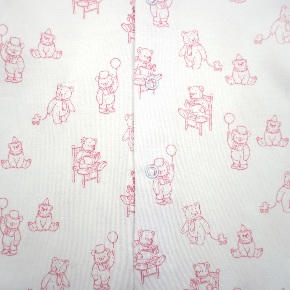 Teddy Bear Pima Cotton Baby Romper with Peter Pan Collar