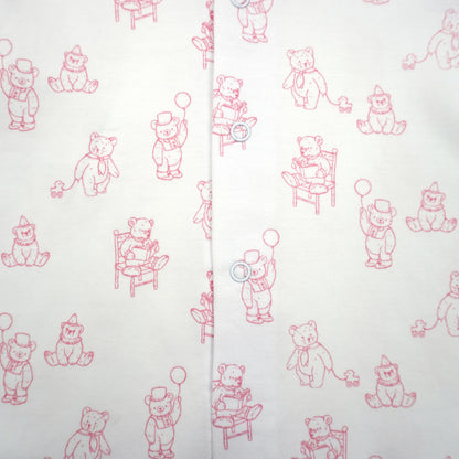 Teddy Bear Pima Cotton Baby Romper with Peter Pan Collar