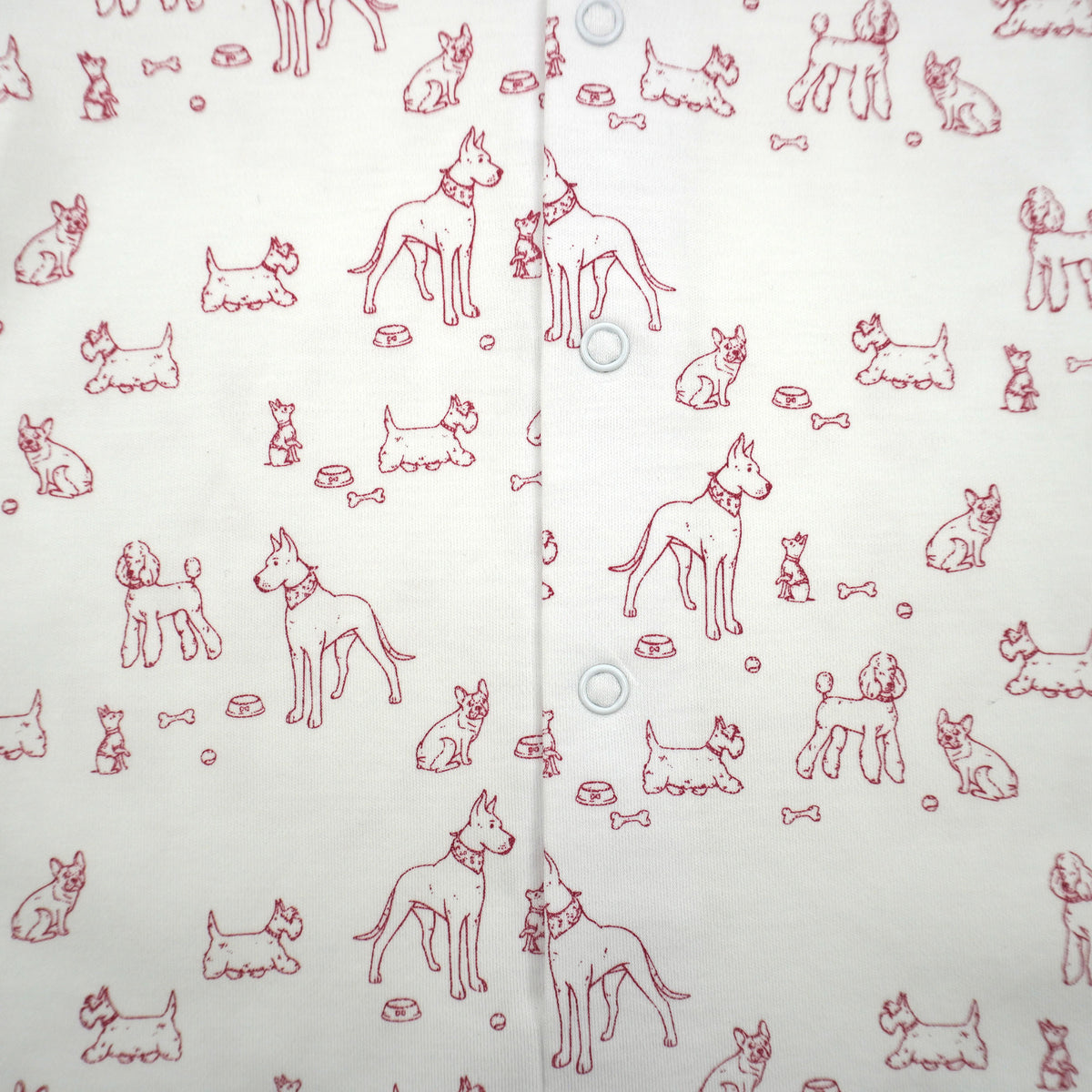 Dogs Pima Cotton Baby Romper with Peter Pan Collar